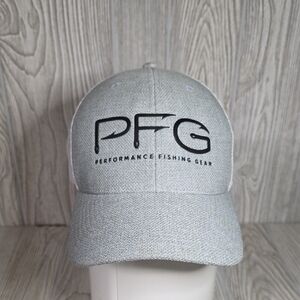 PFG Performance Fishing Gear Gray and White Hat Adjustable Strap